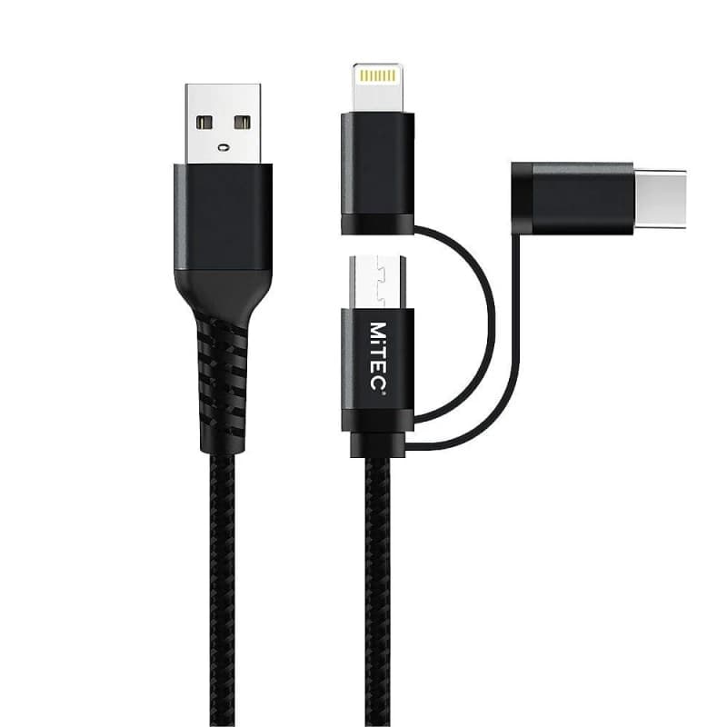 MiTEC MITEC 1M UNIVERSAL MFI BRAIDED CABLE BLACK Black One Size