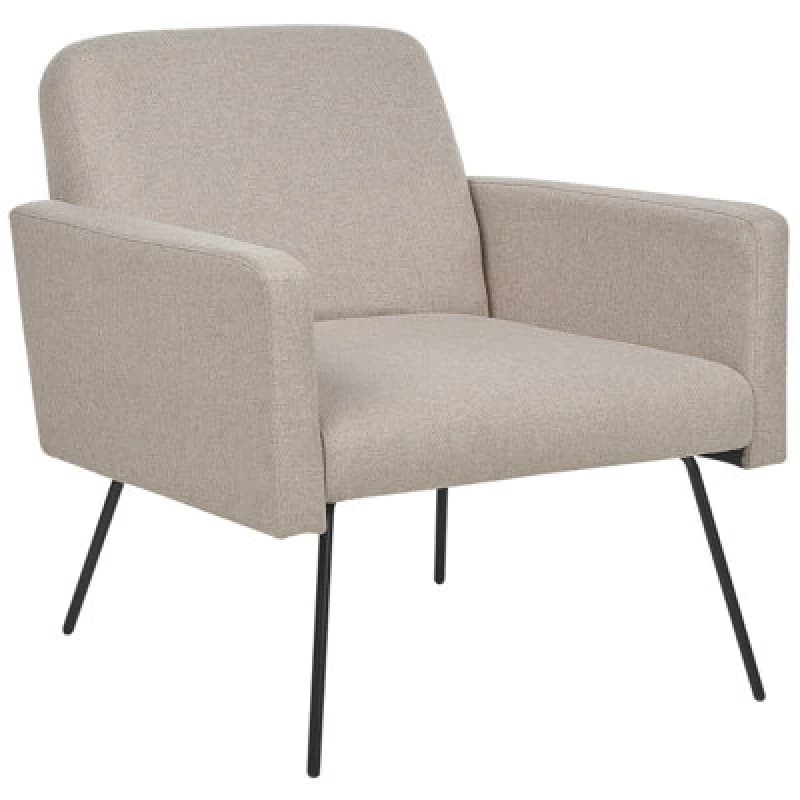 Beliani Fabric Armchair Beige Narken
