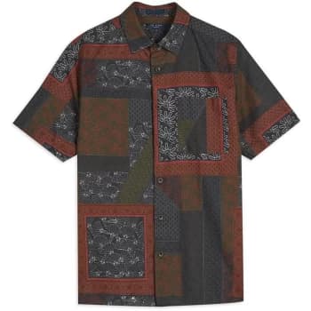 Ted Baker Relaxx Patchwork Print Shirt - DK-RED