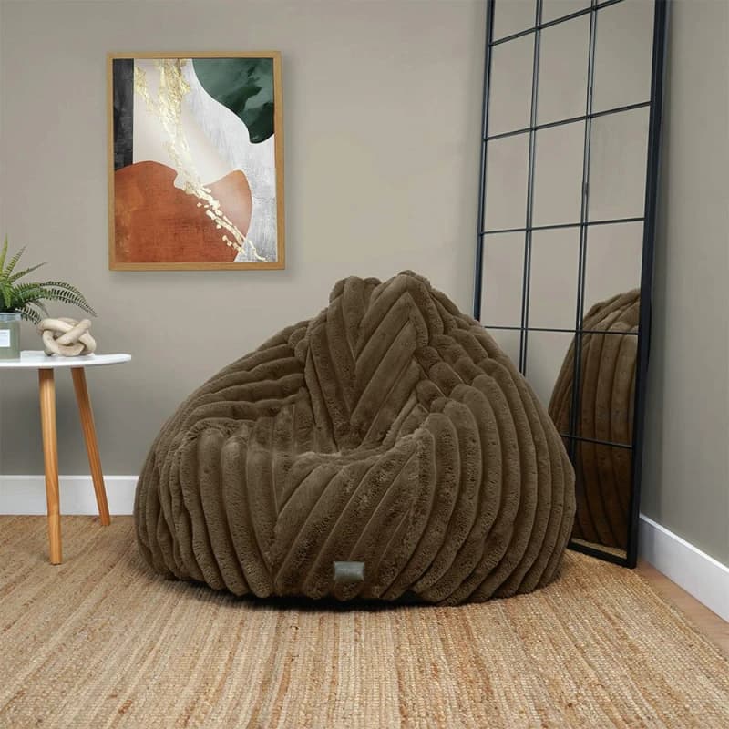 Rucomfy Faux Fur Large Bean Bag - Coffee