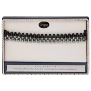 Equilibrium Woven Pearl Choker Grey