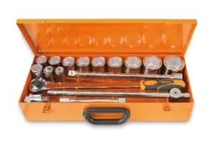 Beta Tools 928AS/C12 17pc 3/4" Sq Drive Hex AF Socket Ratchet & Accessory Set