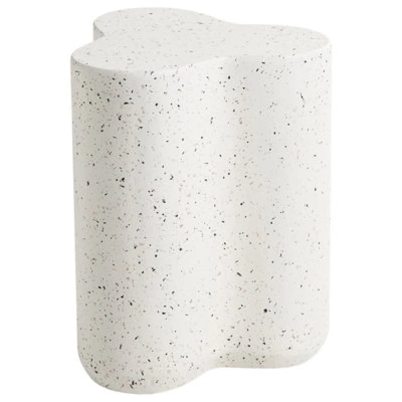 Beliani Side Table Tellaro 32cm 37cm Terrazzo Effect White Terrazzo