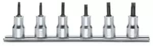 Beta Tools 910TX/SB 6pc 3/8" Sq Dr Torx Bit Socket Driver Rail Set 009100530