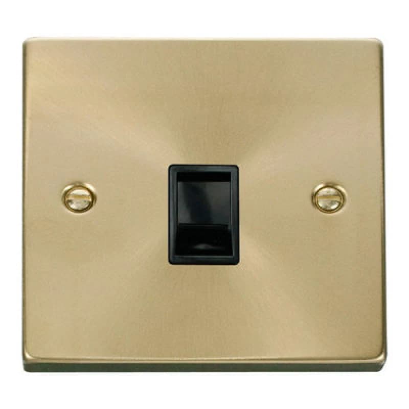 SE Home Satin / Brushed Brass Rj11 Socket Gold
