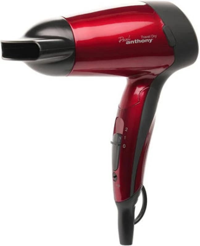 Lloytron Travel Hair Dryer Small 1200W Dual Voltage Compact With Folding Handle - Red