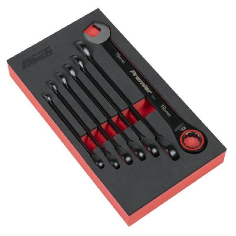 Sealey Premier Black 7 Piece Ratchet Combination Spanner Set AK63941B