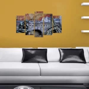 5PMX-004 Multicolor Decorative MDF Painting (5 Pieces)