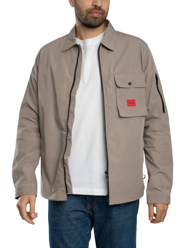 HUGO Emmond Zip Overshirt Light/Pastel Brown M