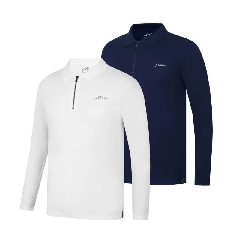 Fabric 2-Pack Long Sleeve Polo - Blue Blue S