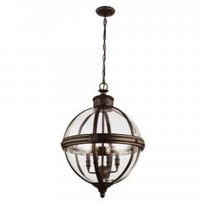 4 Light Ceiling Chandelier Pendant Light British Bronze, E14