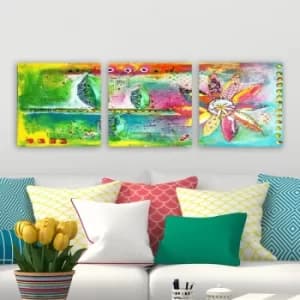 DRPRC11 Multicolor Decorative Canvas Painting (3 Pieces)