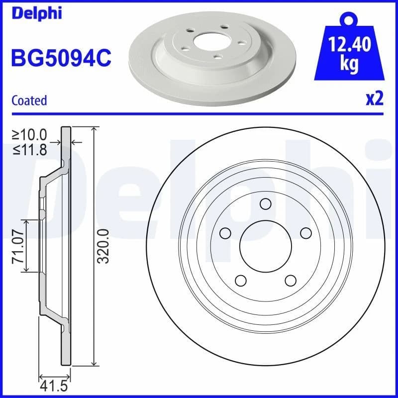 DELPHI Brake disc DELPHI BG5094C