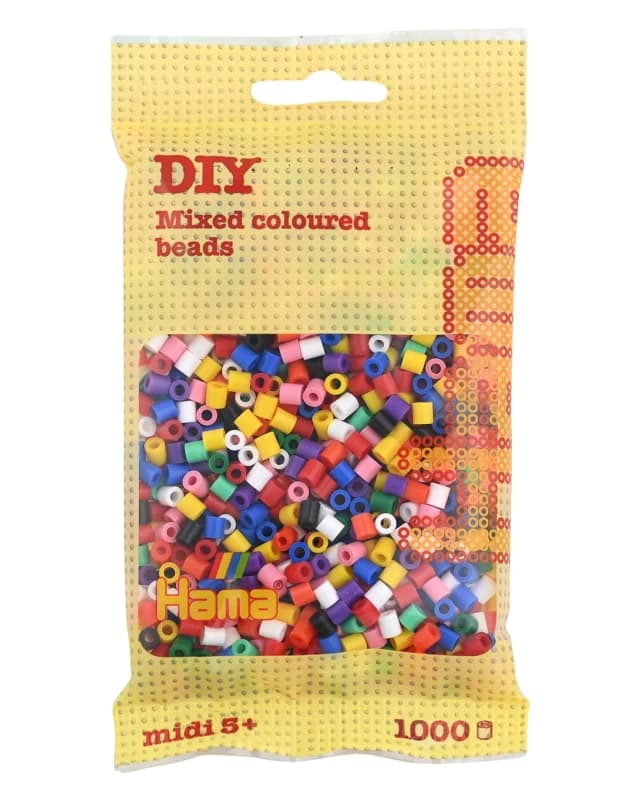 Hama Beads Solid Mix 1000 Beads In A Bag Multi