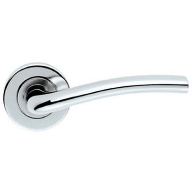 Loops PAIR Raised Lever with Smooth Edges Concealed Fix Round Rose Polished Chrome Multi