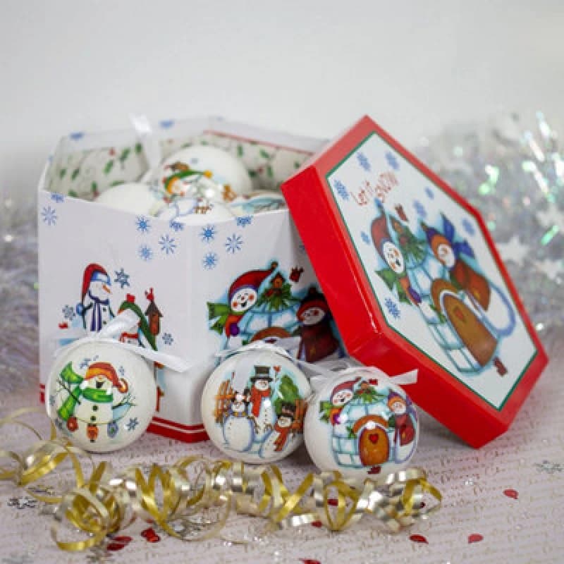 Christmas Workshop 14pc Snowmen Decoupage Bauble 71580