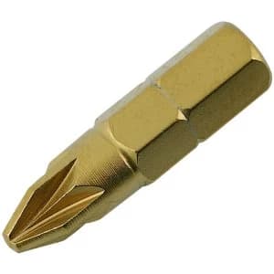 Wickes Titanium Screwdriver Bit - Pozi NO2 25mm Pack 3