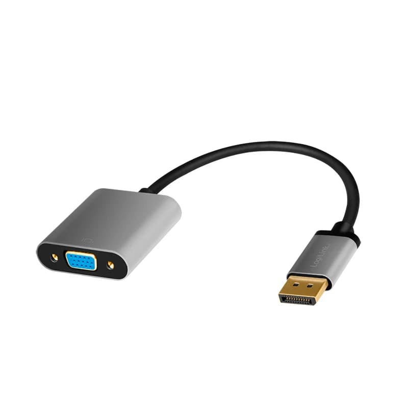 LogiLink CDA0109 cable gender changer DisplayPort VGA Black. Grey
