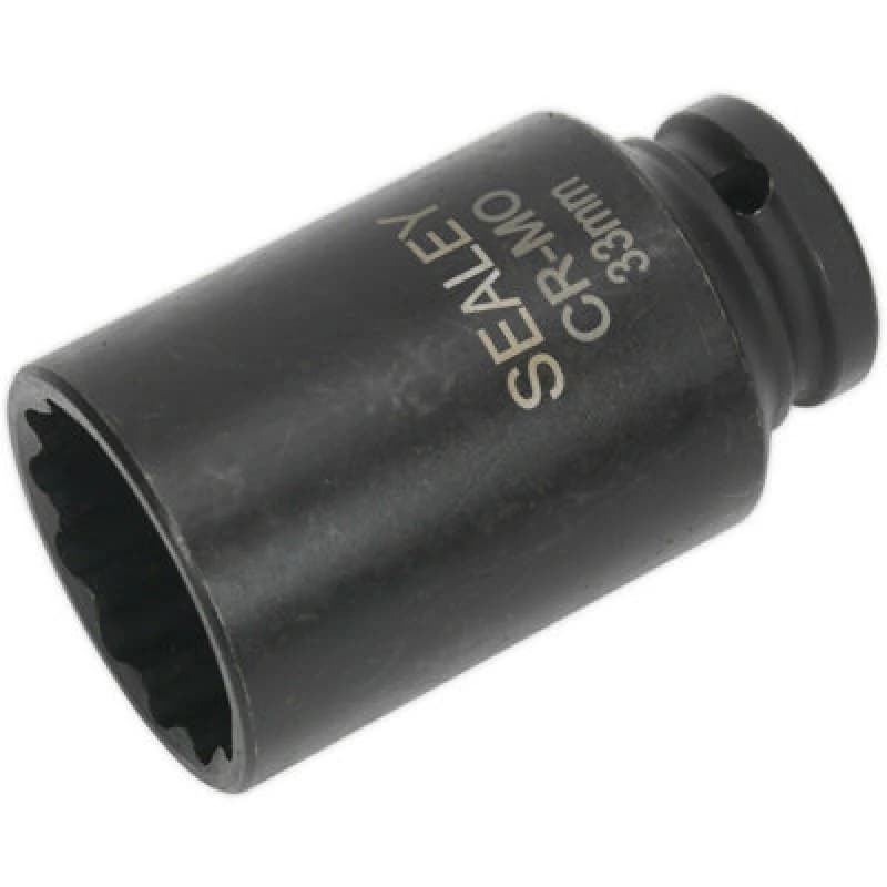 Loops 33mm Bi-Hex Deep Impact Socket - 1/2 Inch Sq Drive - Chromoly Wrench Socket Multi