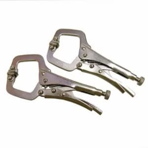 Toolzone 2pc Welders Mini Locking C Clamp Set