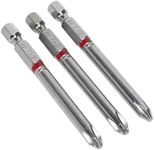 Sealey AK210511 Power Tool Bits Phillips #2 Colour-Coded S2 75mm 3pc