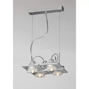 Ull Pendant Lamp 4 Silver Gray G9 Bulbs Width 28 Cm