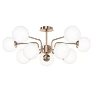 Maytoni Erich Modern 10 Light Globe Ceiling Light Brass E14