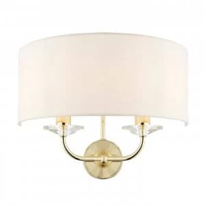 2 Light Indoor Candle Wall Light Brass, E14