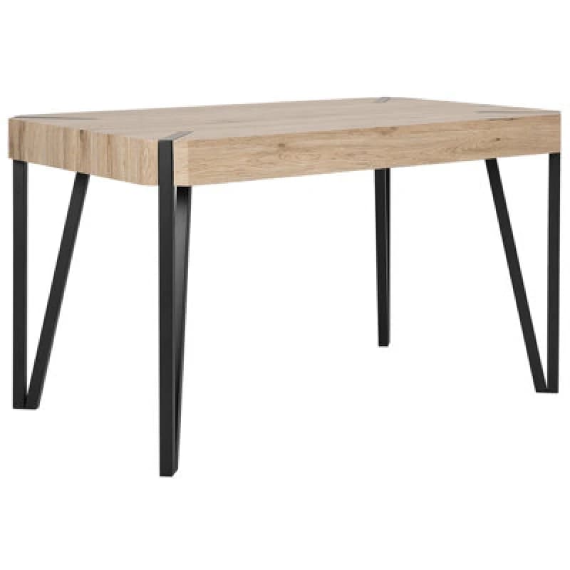 Beliani Dining Table Cambell Light Brown 130 Cm 80 Cm