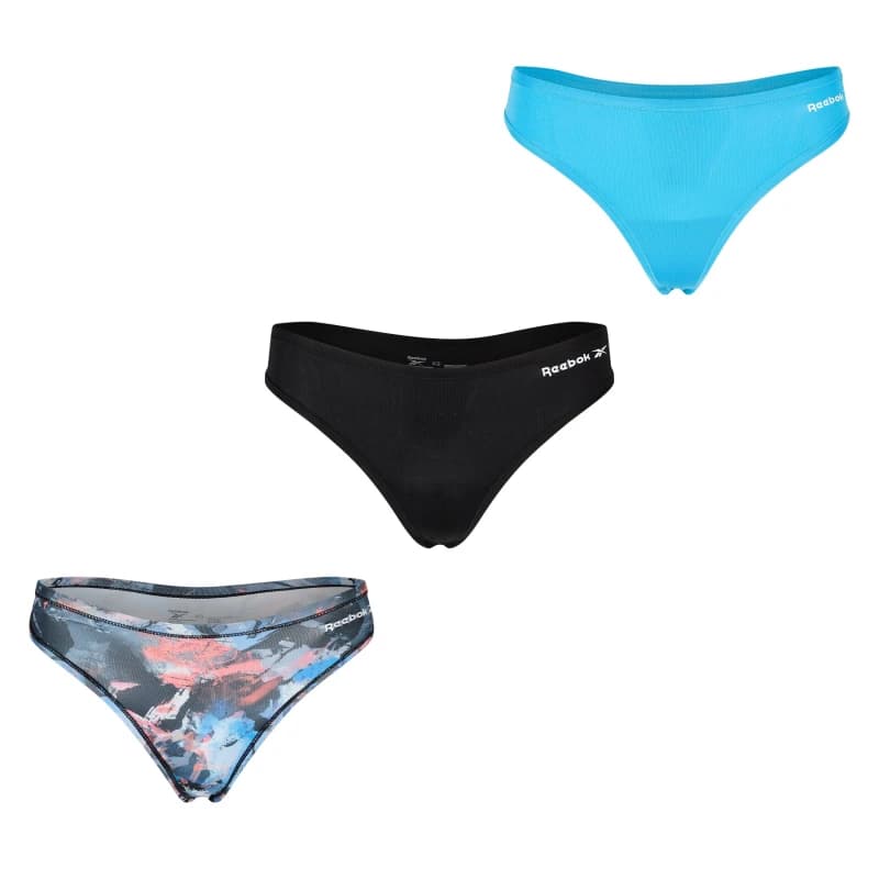Reebok 3 Pack Aggie Thongs - Black 8