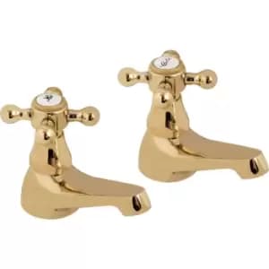 Deva Tudor Taps Basin Pillar (2 Pk) in Gold