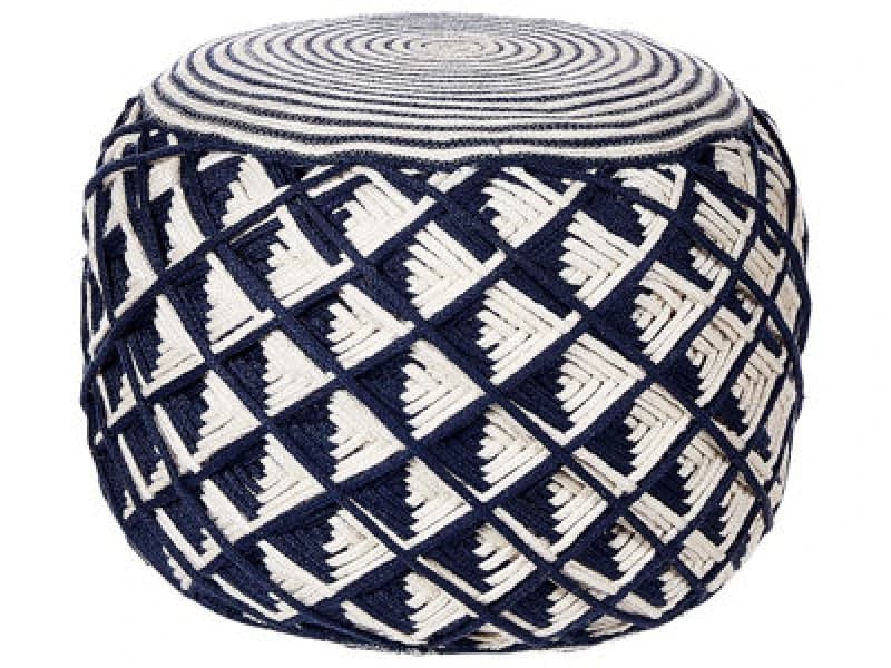 Beliani Pouffe Kawan Synthetic Material Navy Blue