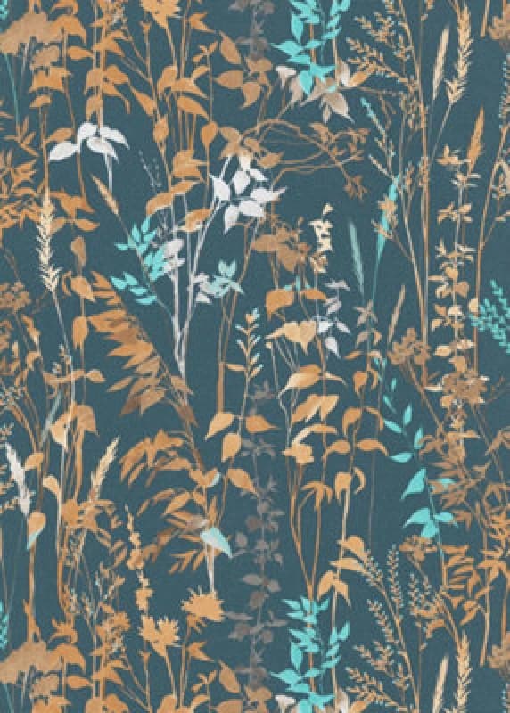 Erismann Cottage Garden Embossed Blue Vinyl