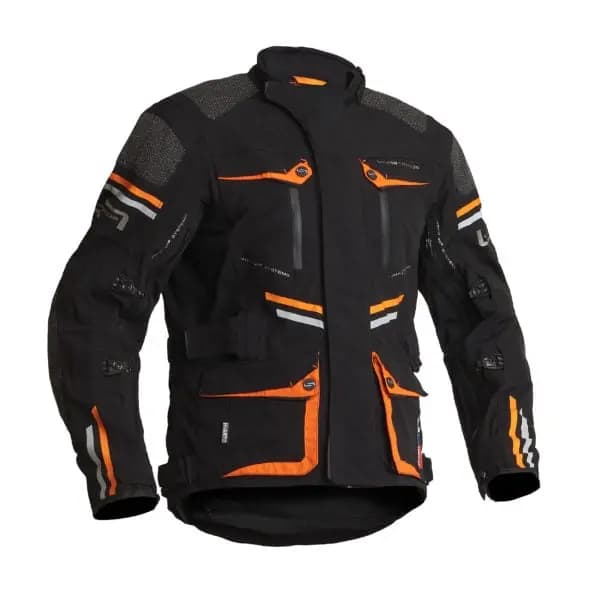 Lindstrands Sunne Textile Jacket Black Orange Size 62