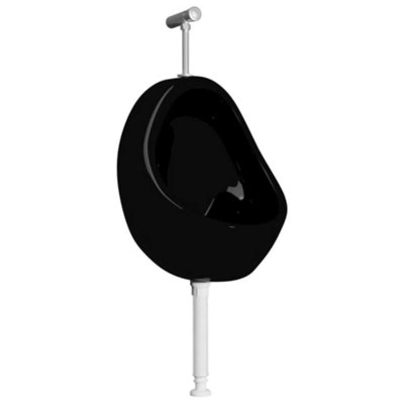 Vidaxl Wall Hung Urinal With Flush Valve Ceramic Black 143992