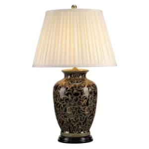 Morris 1 Light Large Table Lamp Black, Gold, E27