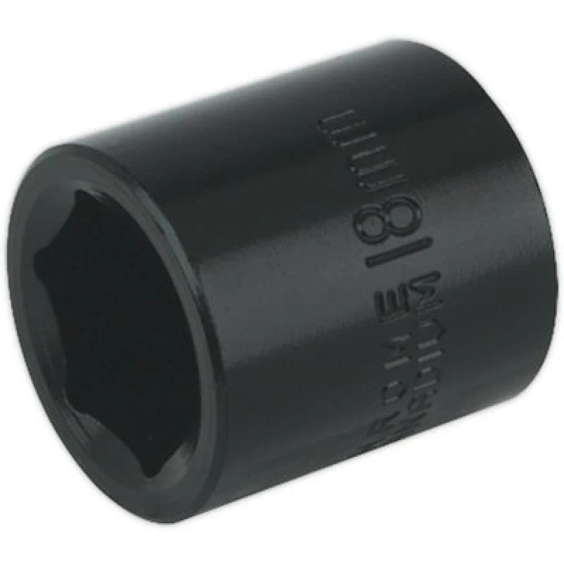 Loops 18mm Forged Impact Socket - 3/8 Inch Sq Drive - Chrome-Vanadium Wrench Socket Multi