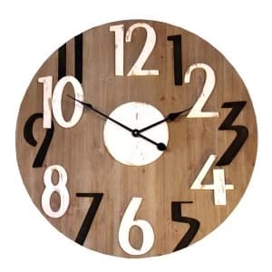 Black and White Numbered Wooden Clock