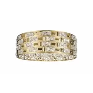 Impex Lola 6 Light Flush Ceiling Light Gold
