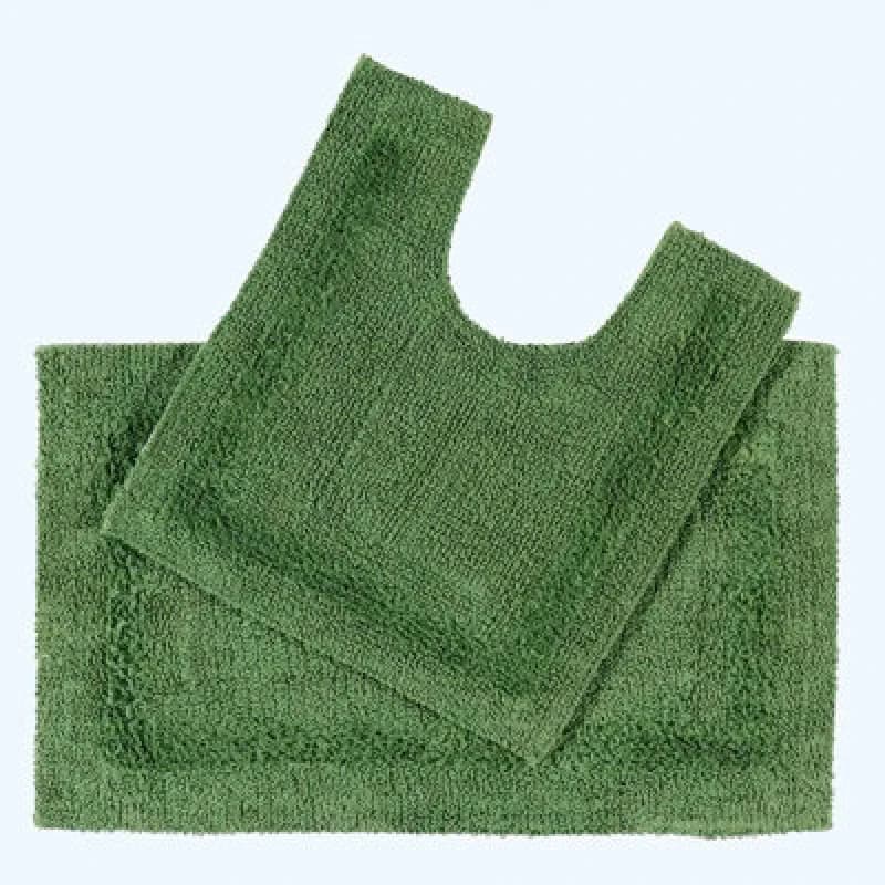 Homescapes Luxury Reversible Bath Mat Set Bottle Green
