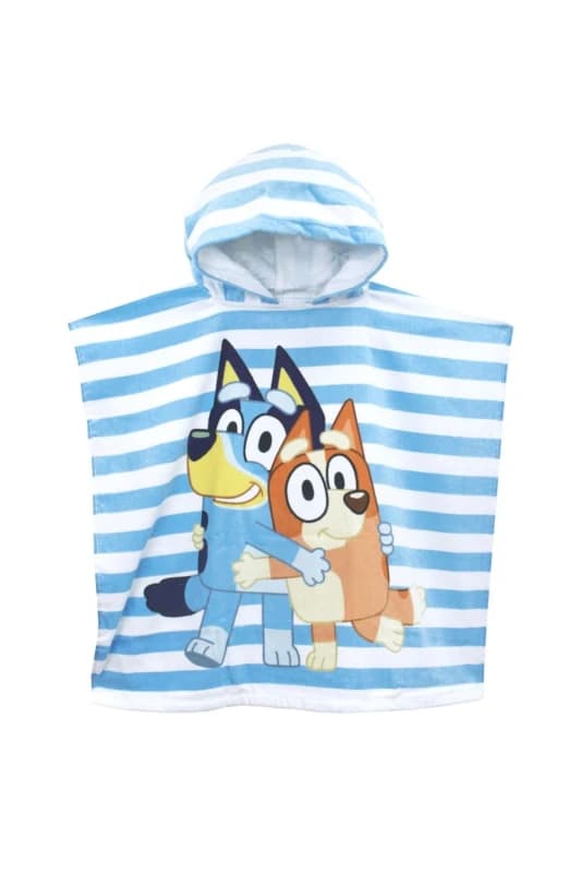 Bluey Hooded Poncho Towel Blue