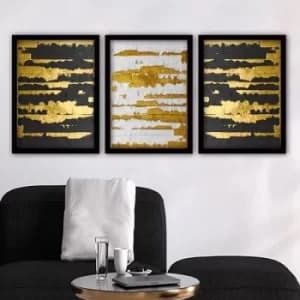 3SC97 Multicolor Decorative Framed Painting (3 Pieces)