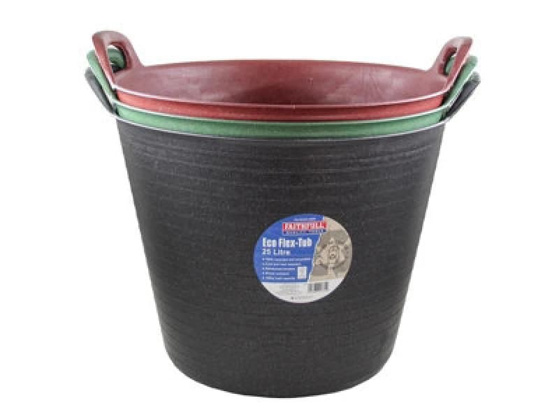 Faithfull Eco Flex Tub Triple Pack 25l Assorted ECOFLX3PC