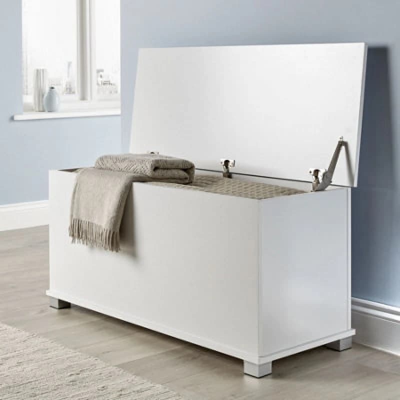 Home Source Malmo Storage Ottoman Chest Unit White