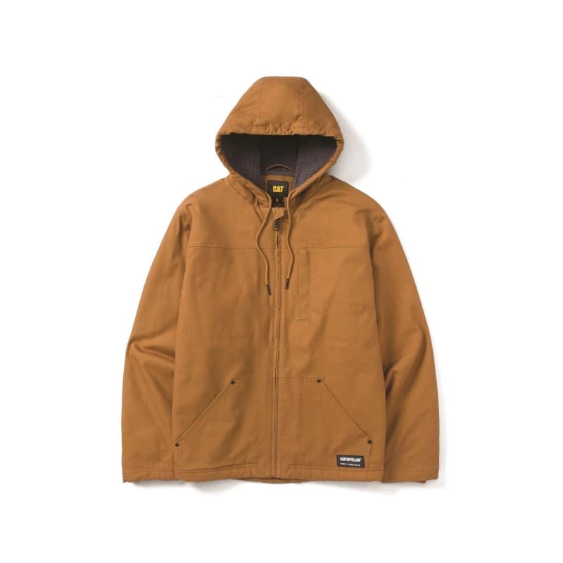 Caterpillar Hooded Sherpa Lined Jacket Gold