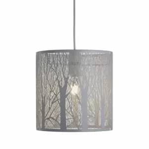 Nielsen Avro Metal Easy Fit Shade, Featuring A Forest Effect Pattern, In Matt White, 26Cm Width