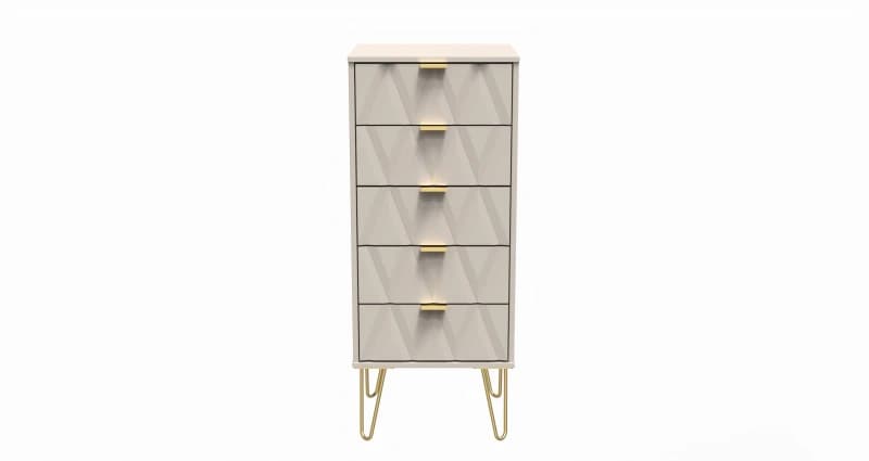 Welcome Welcome Shimmer 5 Drawer Tallboy - Beige