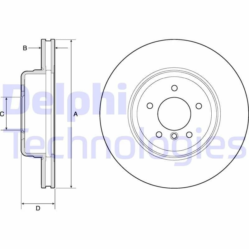 DELPHI Brake disc DELPHI BG9163C