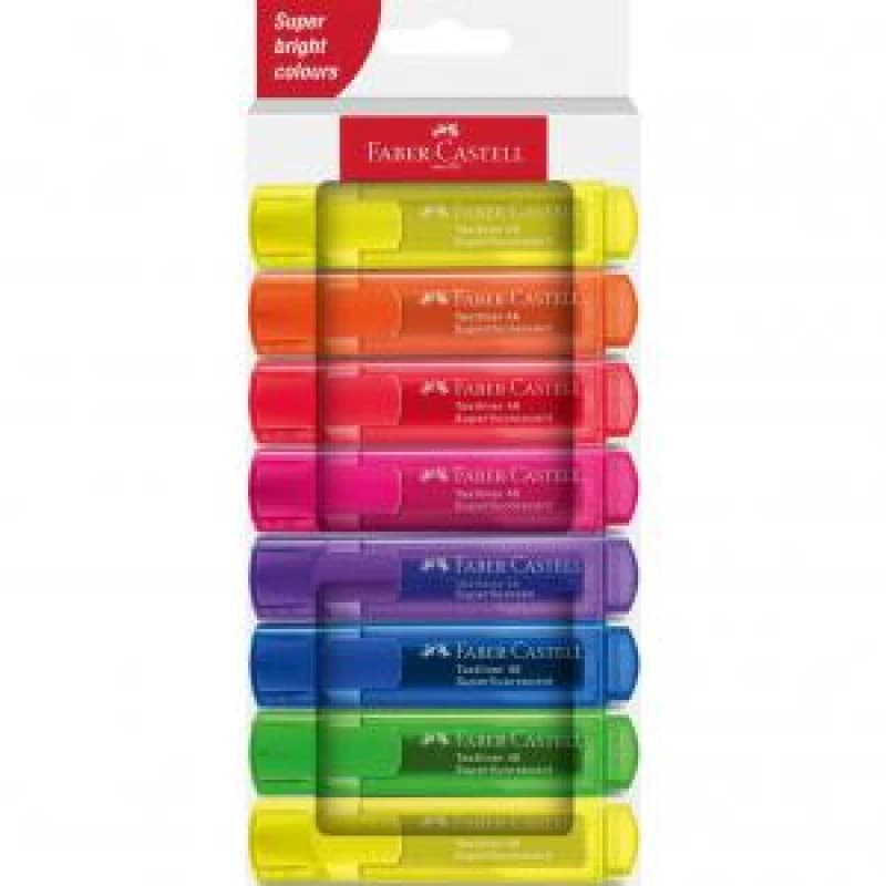 Faber-Castell Highlighter Textliner 46 Assorted Colours Pack 8 - EXR49188SQ