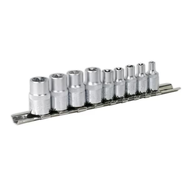 Sealey AK616 TRX-Star Socket Set 9pc 1/4 & 3/8Sq Drive E4-E8 & E10-E14